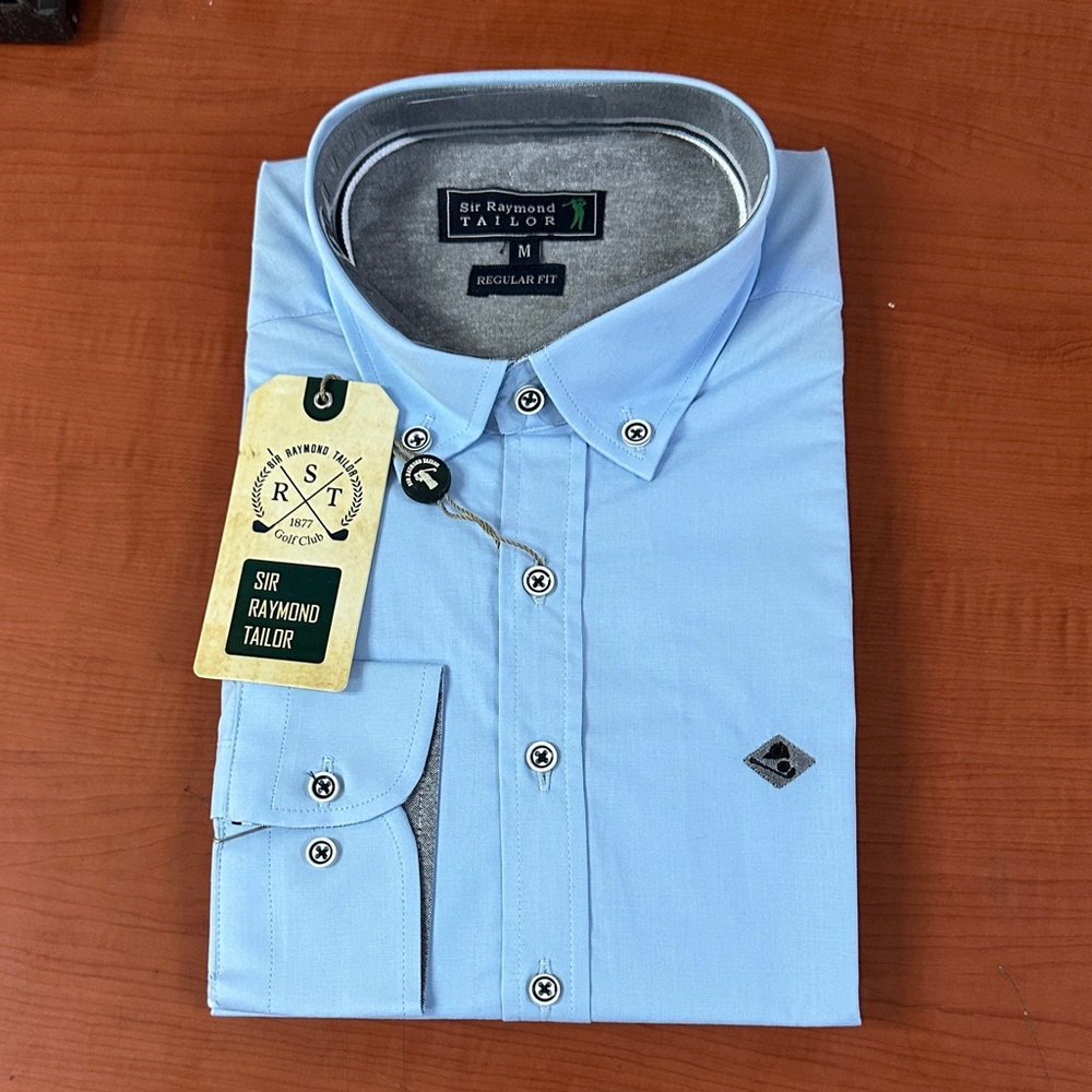 Raymond Light Blue Casual Button Down Shirt